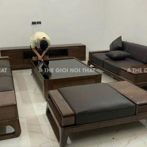 Bộ Sofa Gỗ Hương Đá Phòng Khách 3