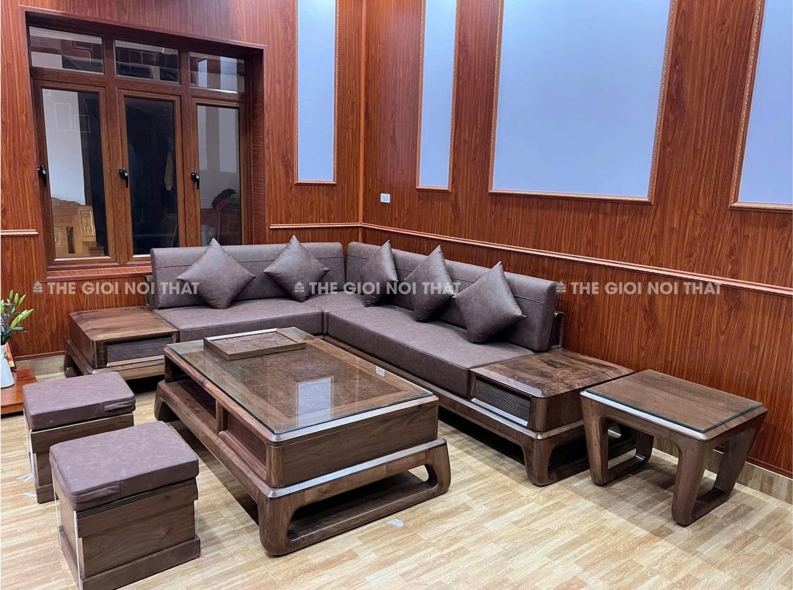 Bộ Sofa Gỗ Hương Đá Phòng Khách