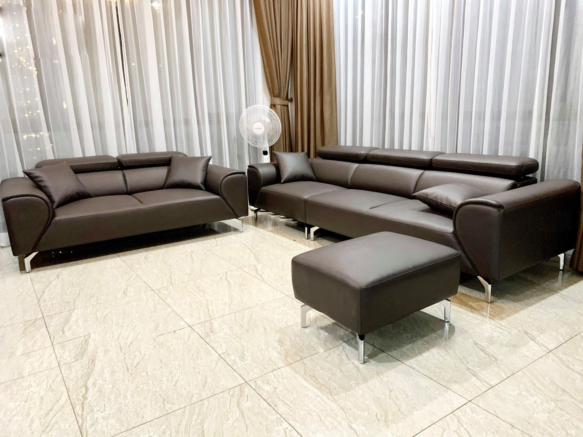 Ghế sofa da phòng khách Hàn Quốc