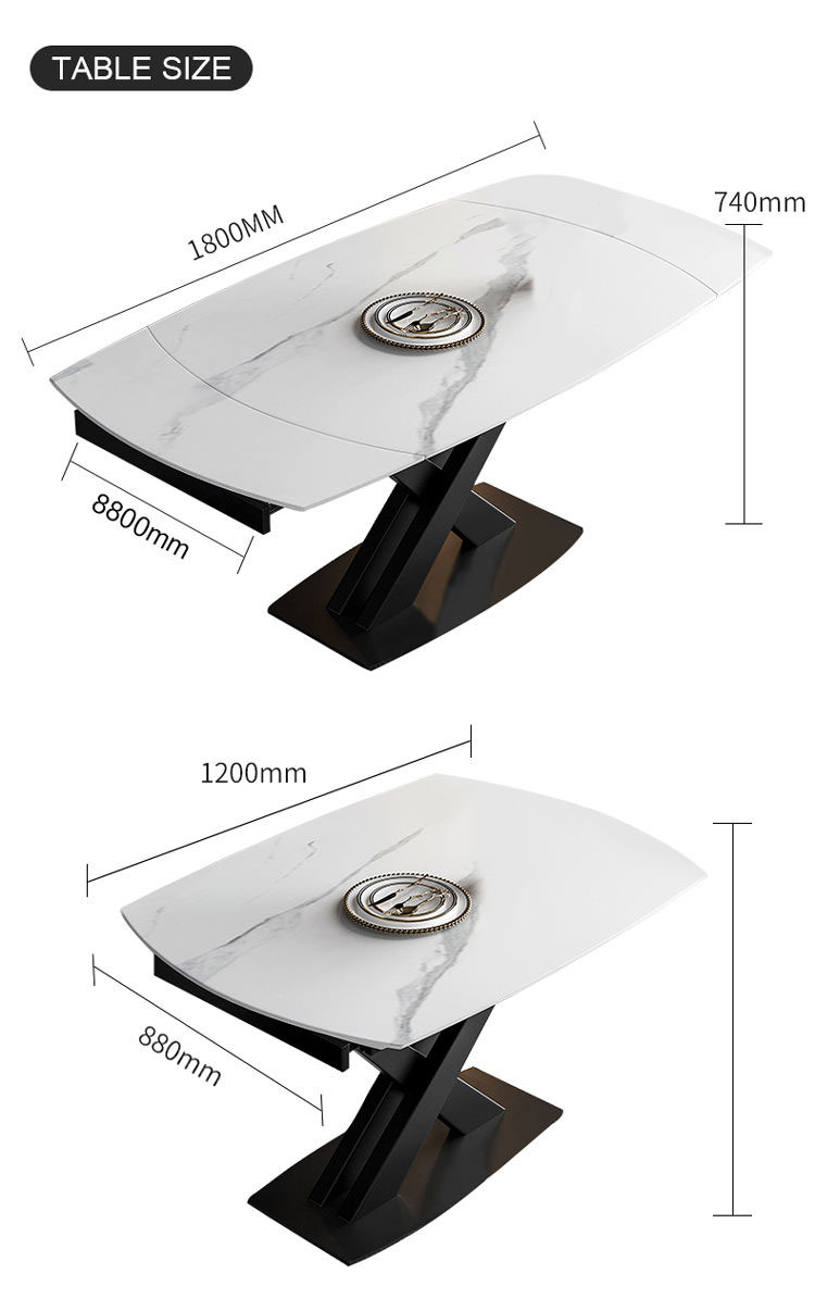 Bàn Ăn Mặt Đá Thay Đổi Kích Thước D180 - Ảnh 5