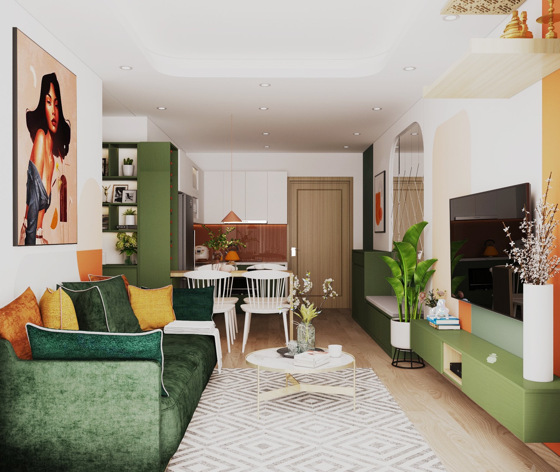 Thiết kế nội thất căn hộ Chị Thủy - Dự án KĐT ĐẶNG XÁ - Ảnh 8