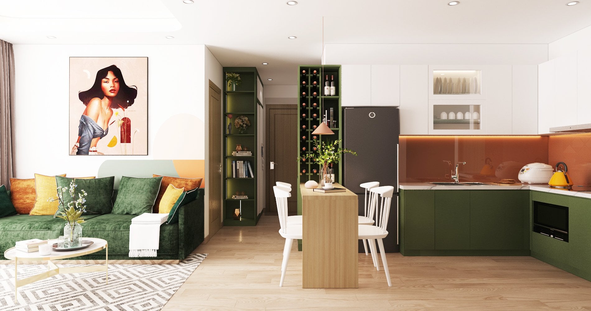 Thiết kế nội thất căn hộ Chị Thủy - Dự án KĐT ĐẶNG XÁ - Ảnh 2