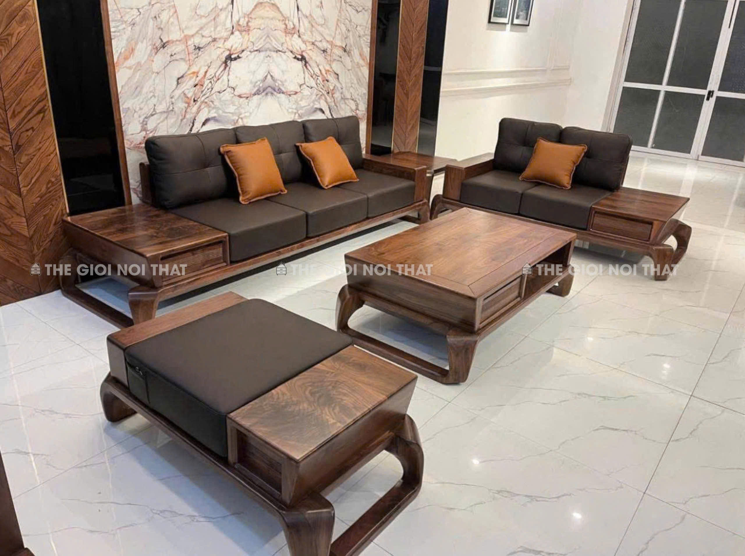 Bộ Sofa Gỗ Hương Đá Phòng Khách 4