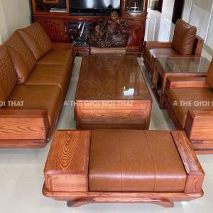 Bộ sofa 2 văng chân thuyền cong - 7