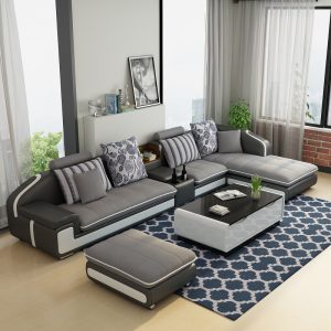 Ghế sofa da phòng khách hiện đại - 01