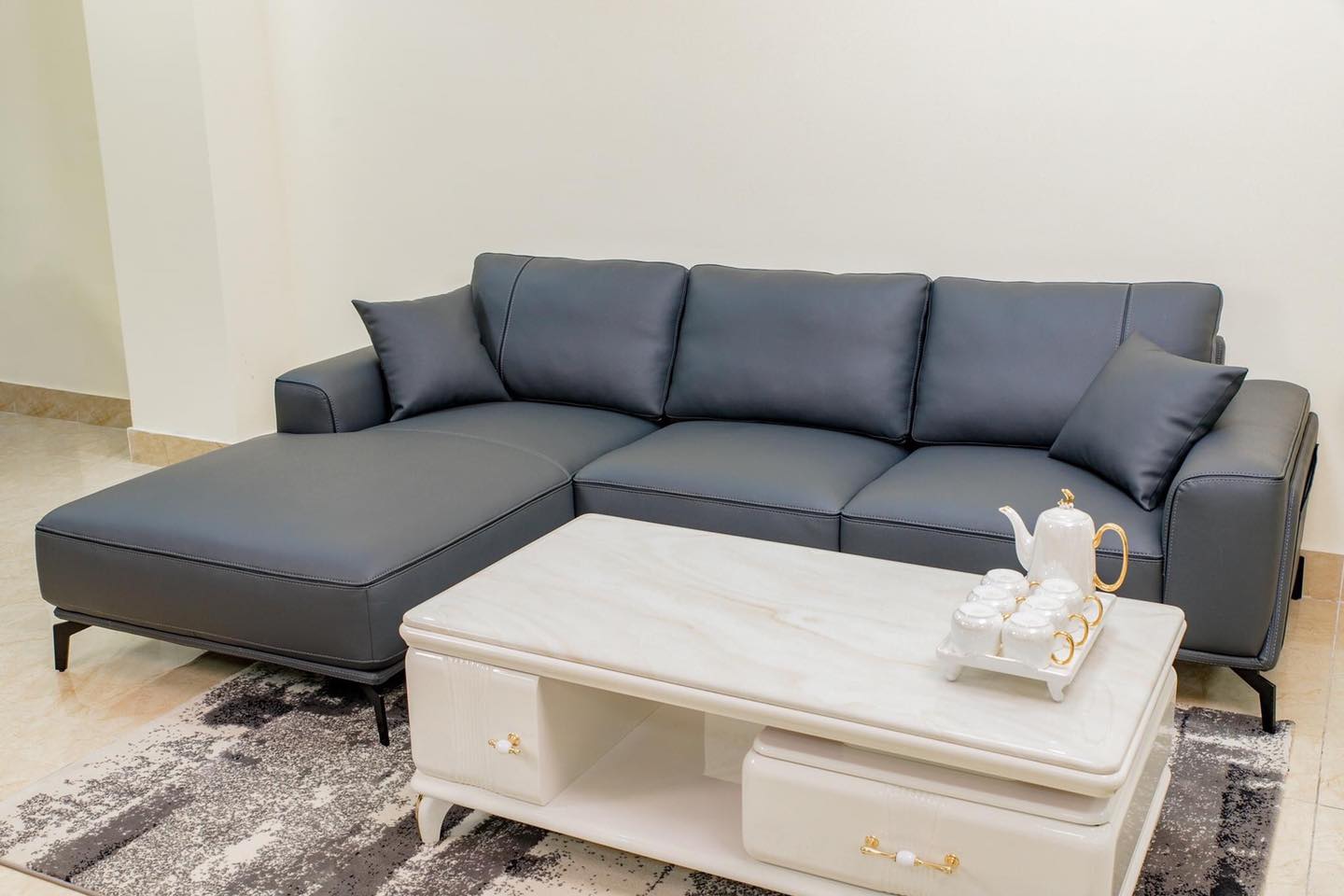 Ghế sofa da phòng khách Hàn Quốc