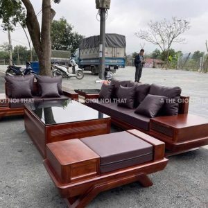 Bộ sofa 2 văng chân thuyền cong - 8