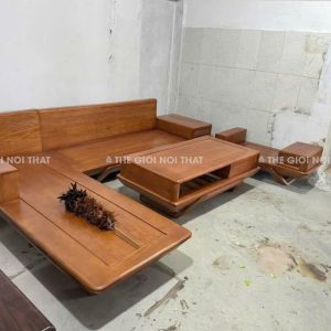 Bộ Sofa Gỗ Sồi Chữ L Hiện Đại 2