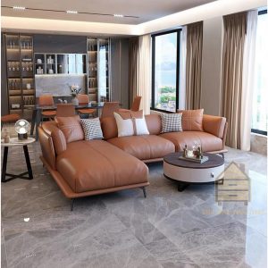 Ghế sofa da phòng khách hiện đại