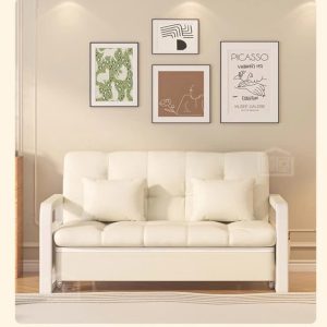 Alternative view of Giường sofa gấp đa năng phòng khách 2025 mới màu kem mây căn hộ nhỏ giường kéo ra có thể thu vào cho thuê nhà