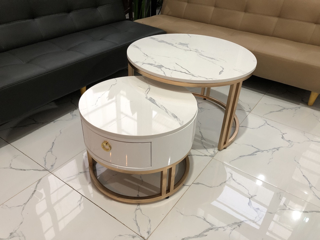 Bàn trà đôi mặt đá - Ảnh 2