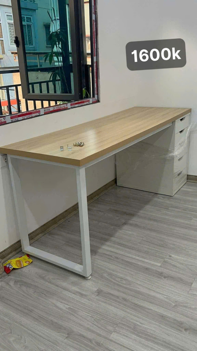 BÀN LÀM VIỆC IKEA 5HỘC TỦ PHỐI MÀU