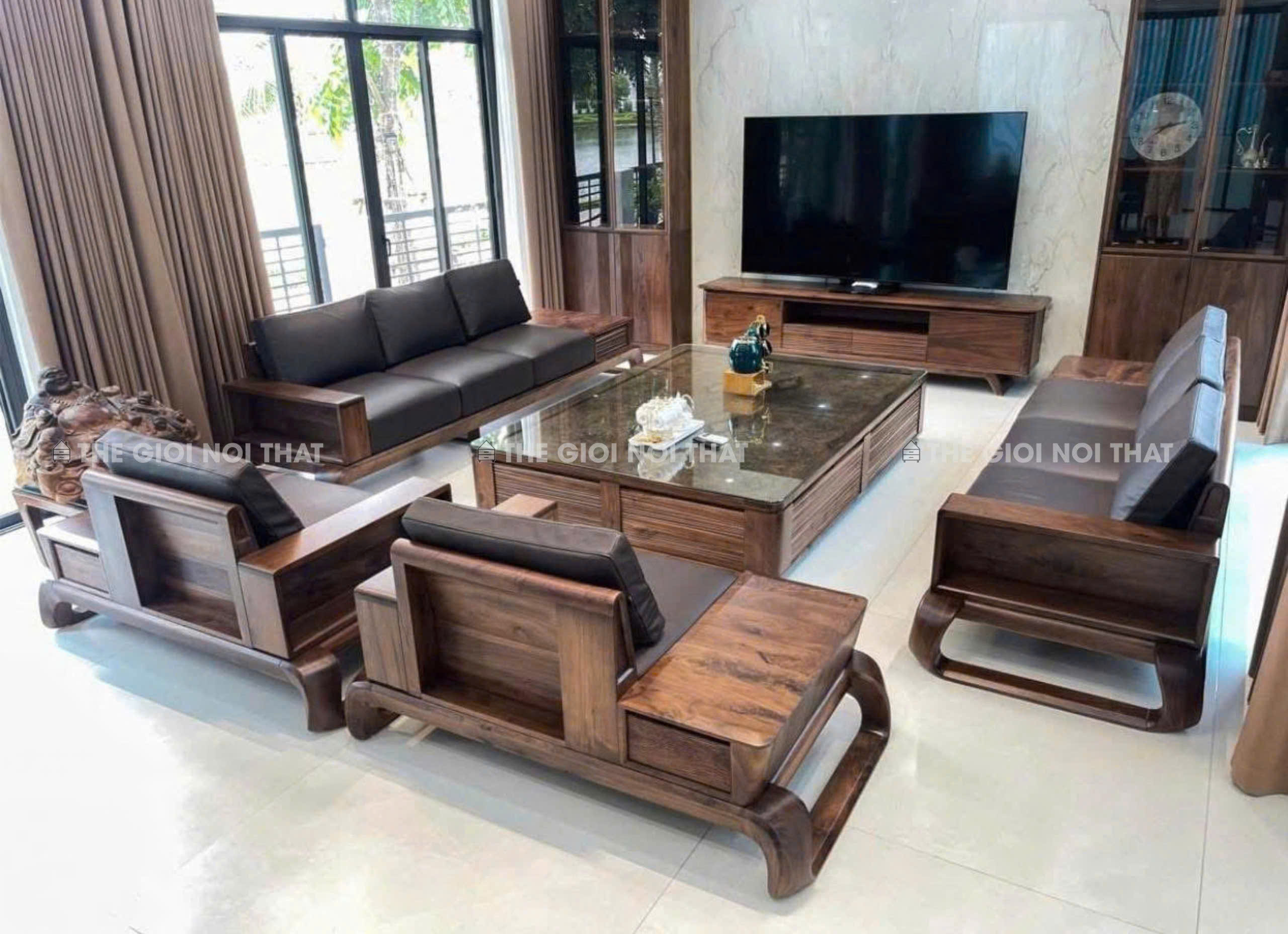 Bộ Sofa Gỗ Hương Đá Phòng Khách 2