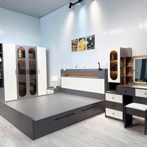 Alternative view of Combo giường tủ gỗ công nghiệp soi trám