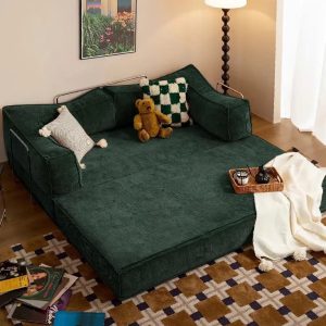 Alternative view of Giường sofa bọc vải nhung hiện đại