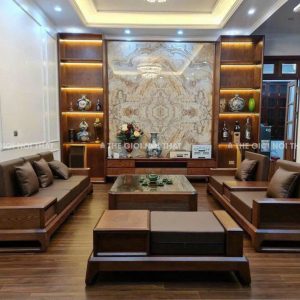 Bộ sofa 2 văng chân thuyền cong - 6